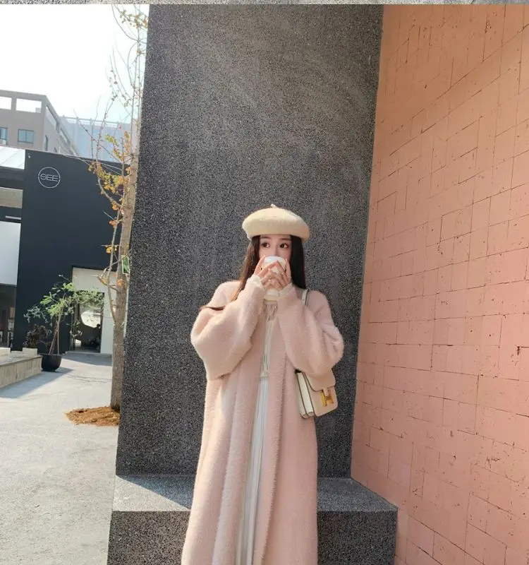 女性のための白いロングカーディガン,ふわふわの服,長袖,カシミアセーター,暖かいヴィンテージコート,韓国スタイル,冬の服,新しい,2022 女性のための白いロングカーディガン,ふわふわニット,長袖