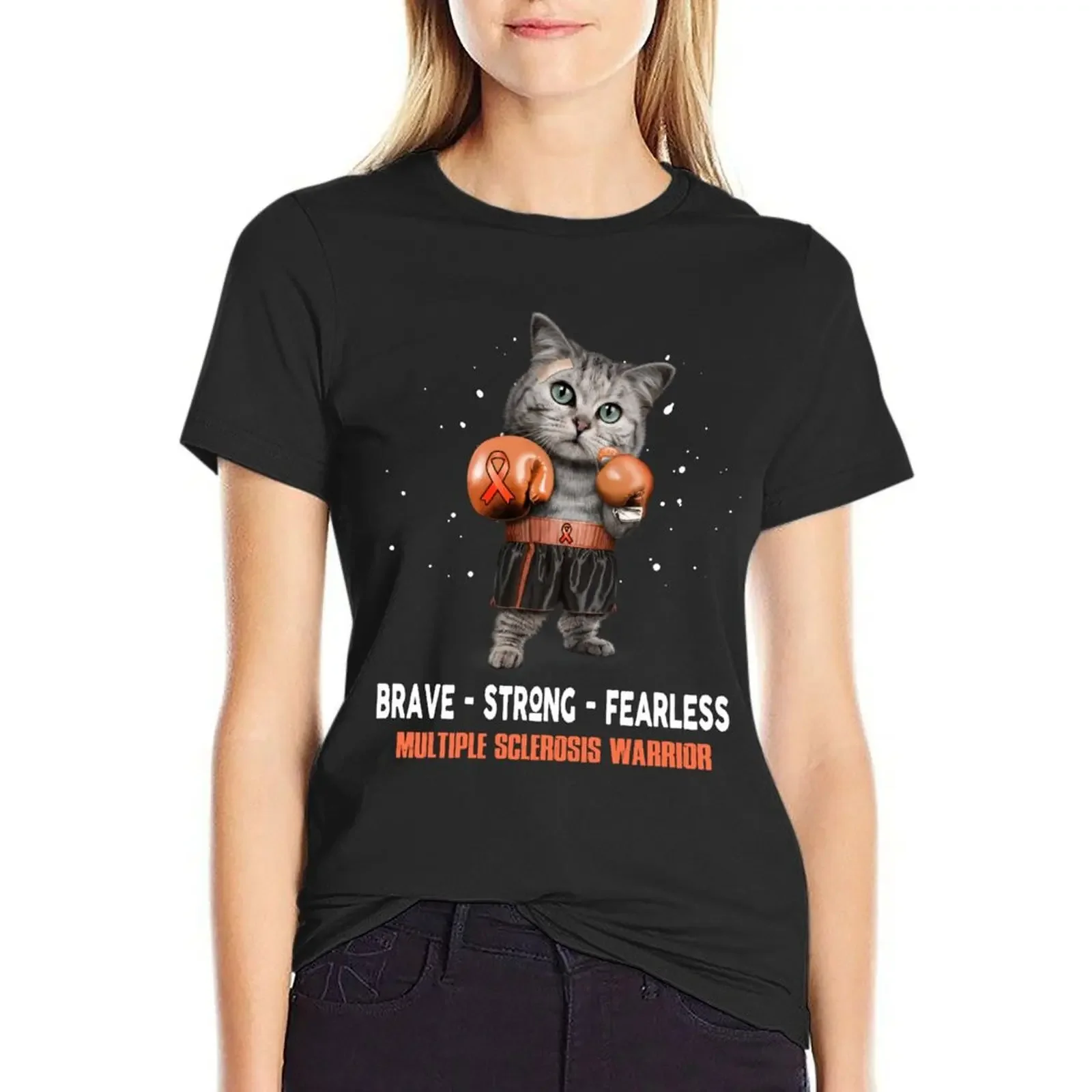 Multiple Sclerosis Warrior - BRAVE STRONG FEARLESS T-Shirt graphics Aesthetic clothing summer tops spring clothes Women 2024