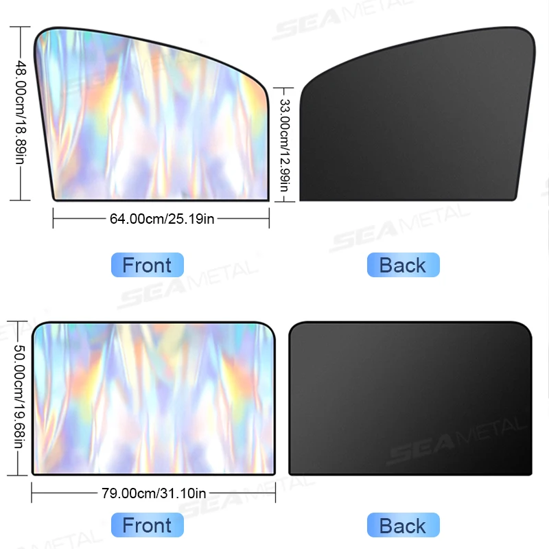 Magnetic Car Window Curtains UV Reflective Sun Shade