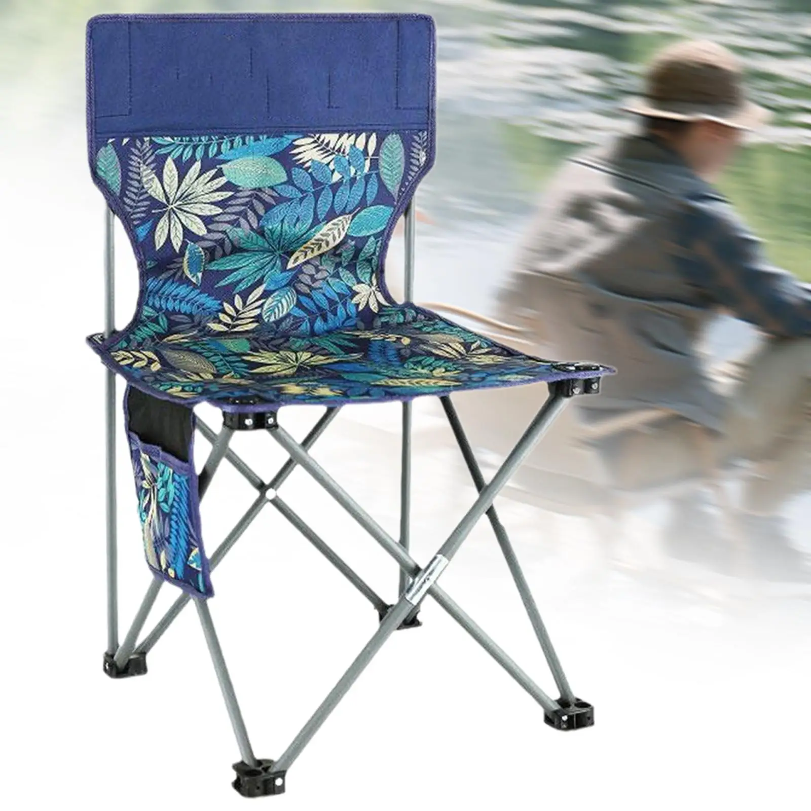 Collapsible Chair Outdoor Furniture Side Pocket Heavy Duty Lightweight Fishing