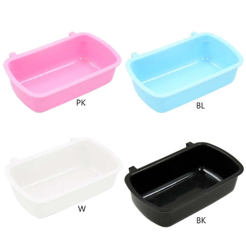 Small Pet Cage Accessories Removable Hamster Bowl Plastic Hanging Pet Cage Bowl Food Water Feeder Cup For Small Animals For Cat Puppy Guinea P