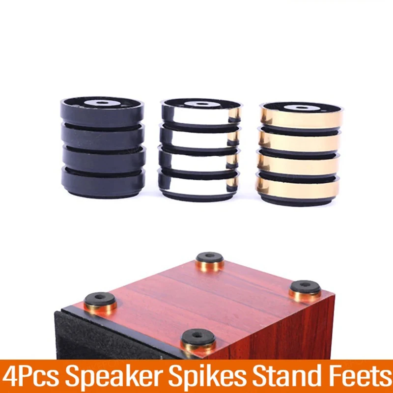 4pcs 알루미늄 앰프 피트 충격 흡수 장치 HIFI 앰프 고무 피트 턴테이블 피트 오디오 스피커 절연 피트 패드 40mm x 10mm
