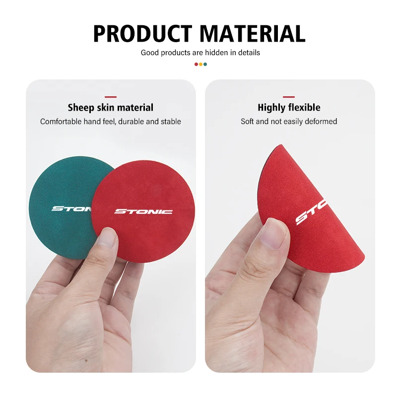 2pcs Sheepskin Car Coaster Water Cup Holder Anti-skid Slot Pad for KIA Ceed Soul Picanto Stonic Venga Sorento Forte
