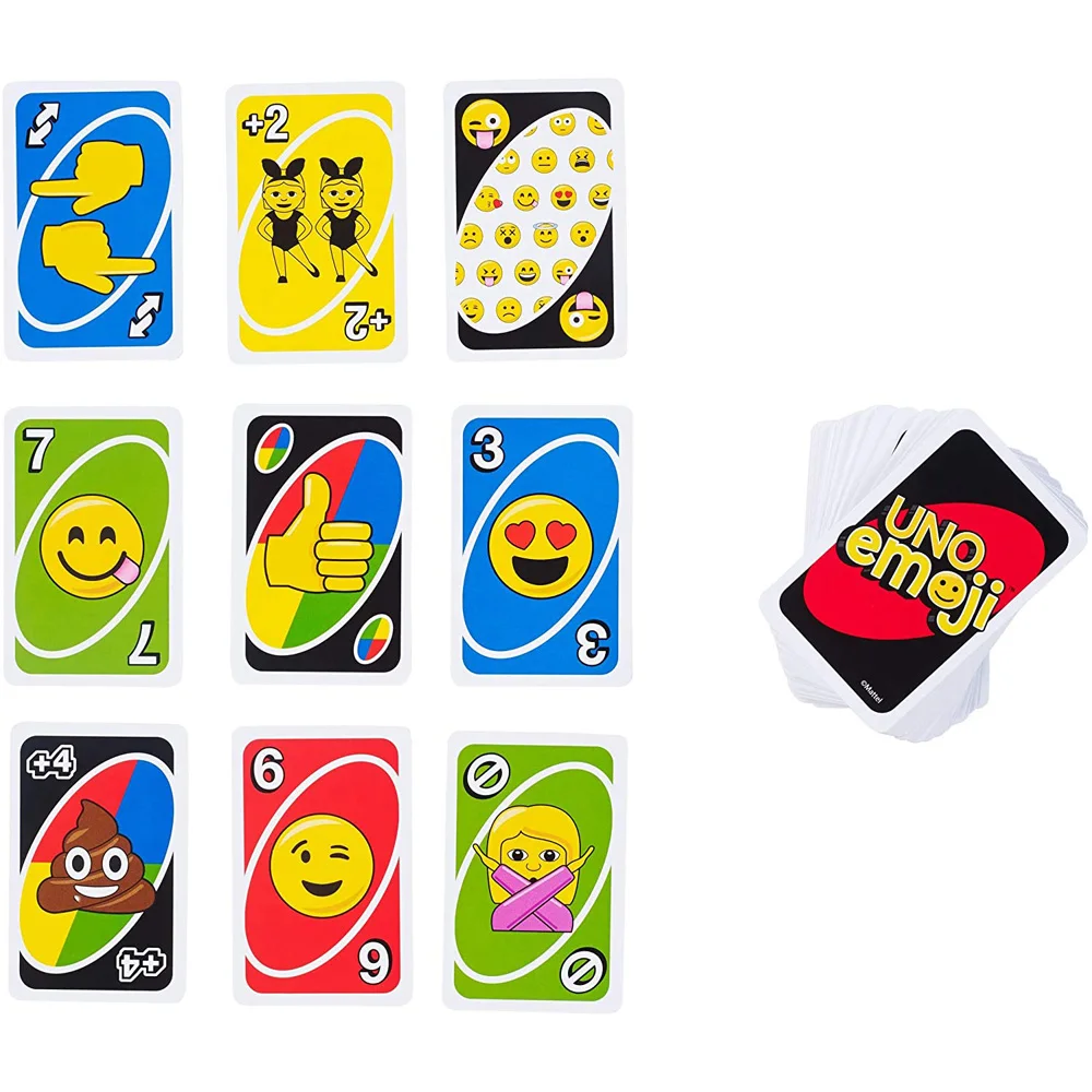 Games UNO: Emojis Card Game Family Funny Entertainment Board Game Fun Poker Playing Cards Kids Toys Gift 5