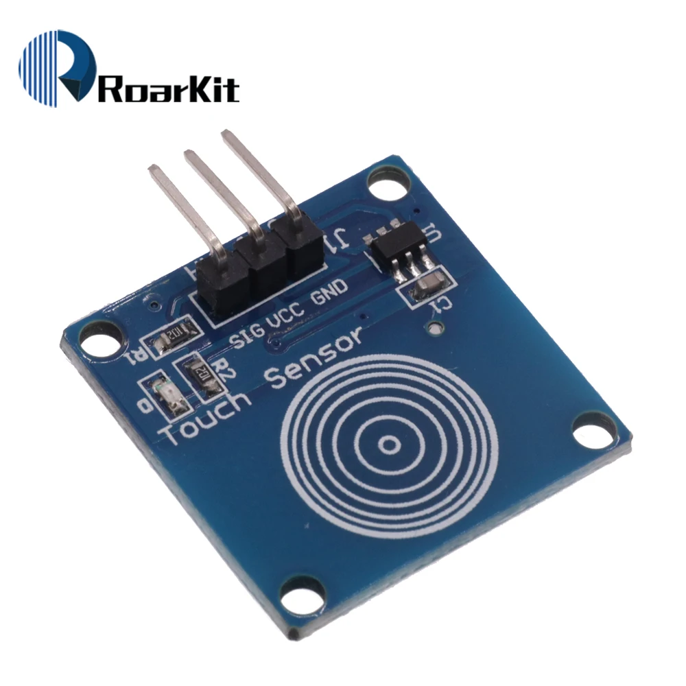 Фото Сенсорный модуль TTP223 для Arduino, 1-канальный сенсорный емкостный сенсорный переключатель для Arduino, стартовый комплект «сделай сам», синий №1