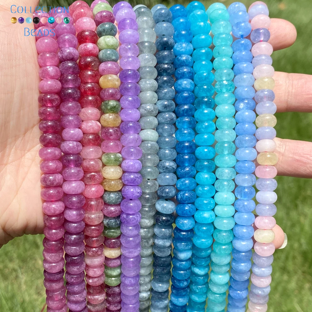 5x8mm Naturstein Perlen Aquamarin Amethyst Turmalin Rondelle Lose Perlen Für Schmuck Machen DIY Armbänder Zubehör 15'' – Detail 3
