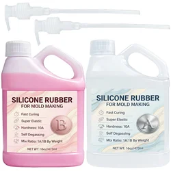 Pink Silicone Rubber for Resin Art - Perfect for Handmade Festival Crafts and 3D Casting Decor (32oz with Pumps)