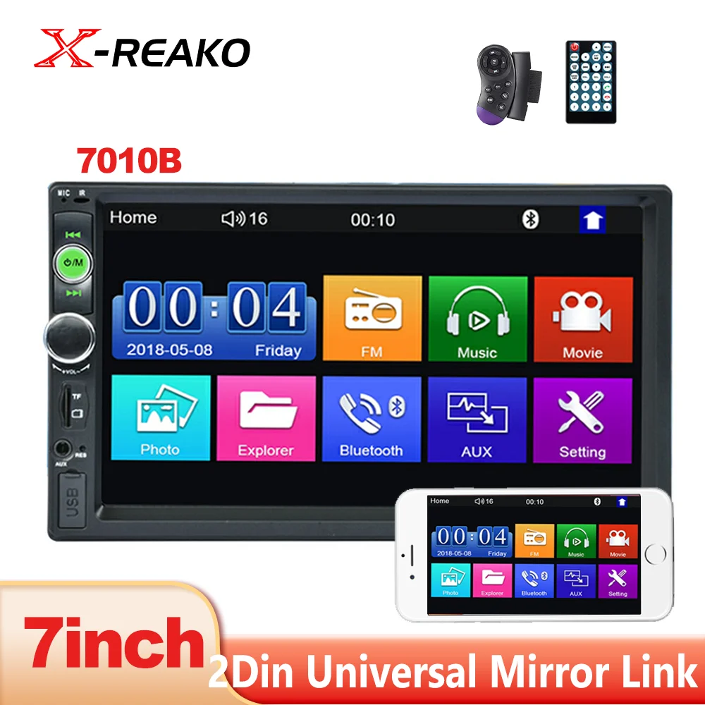 X REAKO 2 din Car Radio 7" HD Autoradio Multimedia Player 2DIN Touch Screen Auto audio Car Stereo MP5 Bluetooth USB TF Camera| | - AliExpress