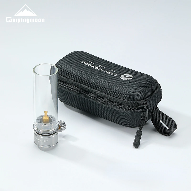 CAMPINGMOON T-1D Camping Gas Lantern with Glass Cover Candle Lamp Light
