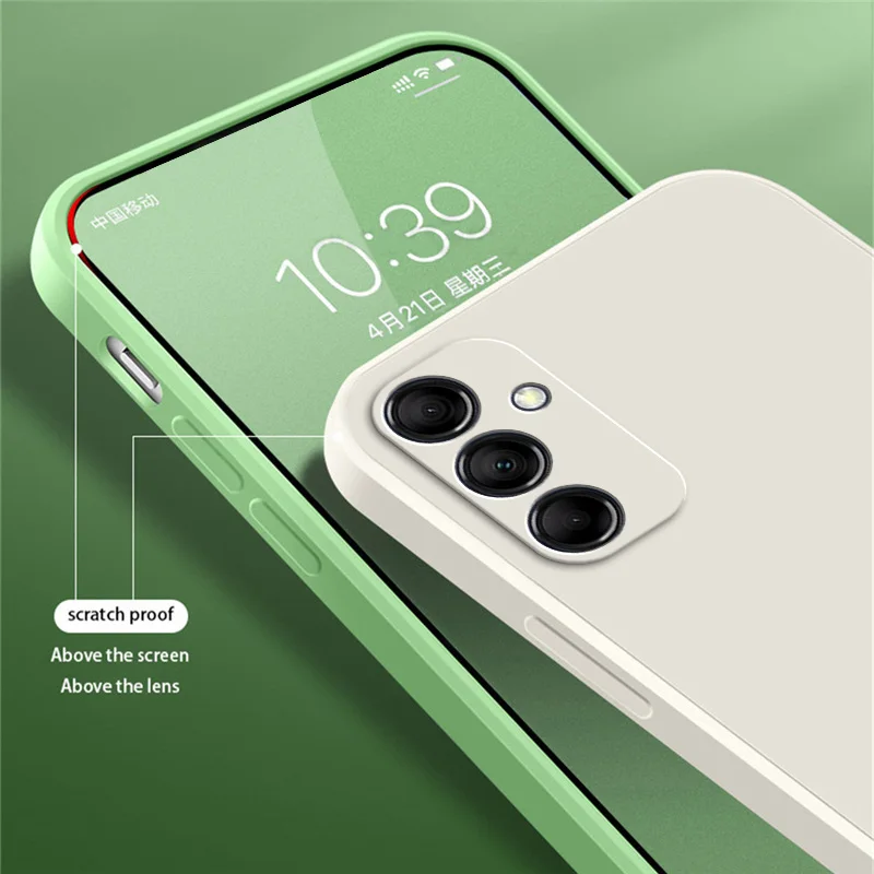 Slim Square Liquid Silicone Case with Soft Microfiber Lining - Enhanced Grip and Durability
