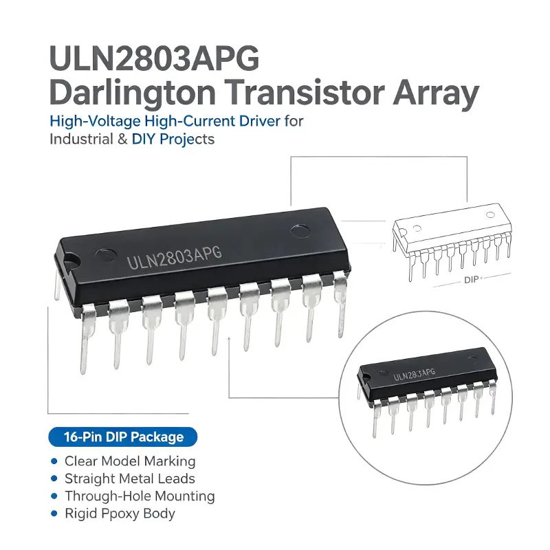 ULN2803 ULN2803APG High-Voltage High-Current 8-Way Darlington Transistor Arrays NPN IC DIP-18 (Pack of 5pcs) image 6