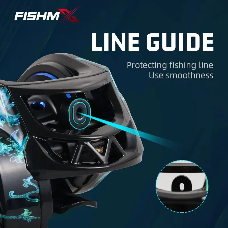 Fishmx 베이트 캐스팅 낚시 릴, 금속 장거리 폭발 방지 라인, 마그네틱 브레이크, 7.2:1 마이크로 낚시 릴