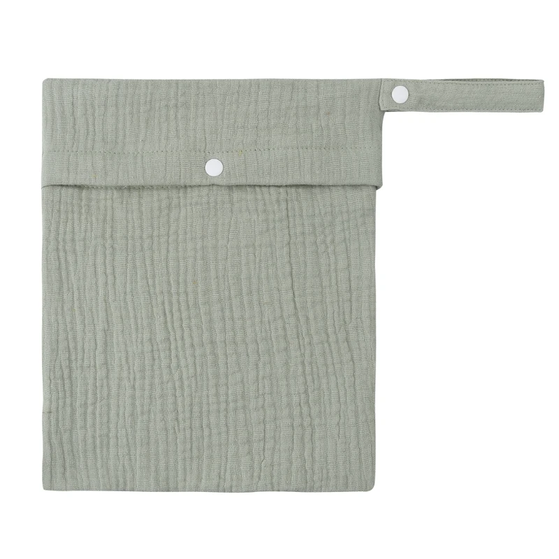 

Multifunctional Baby Diapper Bag Reusable Solid Color Travel Nappy Pouch Soft Cotton Mummy Storage Bag 25x20cm