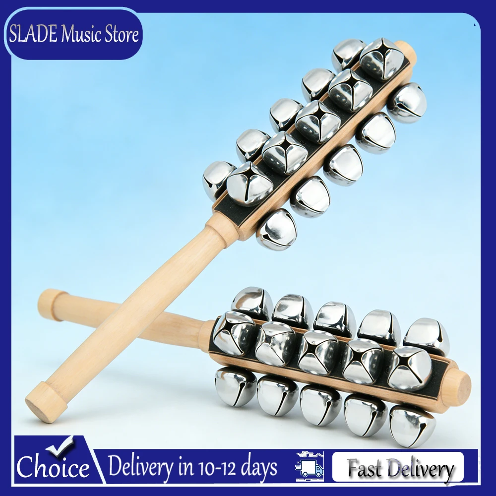 Rub Rod Instrument J202 Wooden 25 Bell Rod Orff Instruments Early Education Stick Shaker ...
