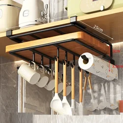 Multi-Purpose Kitchen Organizer: Hanging Rack with Hooks & Storage Shelf (Double layer upgrad)
