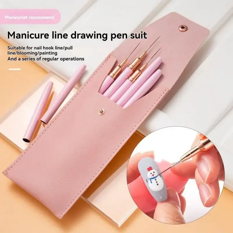 Line Drawing Pen Extremely Fine Nail Painting Nail Brush Tools Suit 5 Pieces Flower Drawing Hook Line Flower Dating Crea