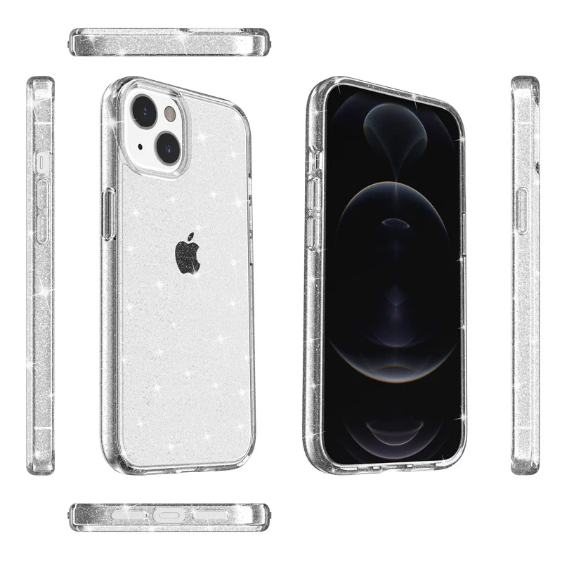 Super Hard 6FT Protection Transparent Glitter Case for iPhone 17 Pro Max/16/15/14/13/12/11/XR/8 Plus/SE 2 Shiny Sparkle Cover — view 2