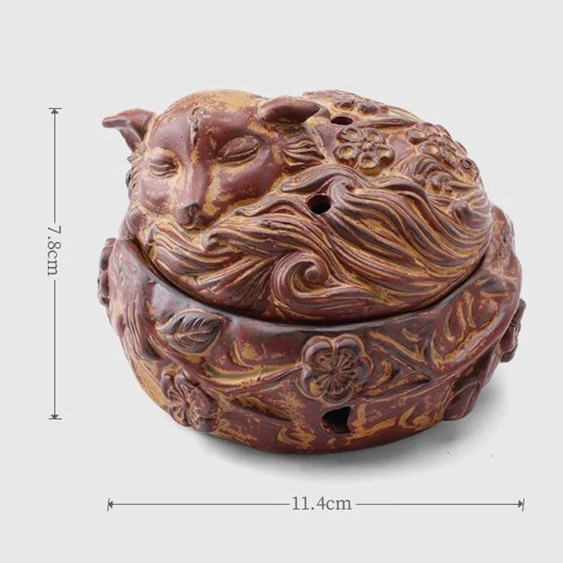 Ceramic Retro Dragon Turtle Shape Incense Burner, Indoor Aroma Rack, Chinese Zen Tea Living Room Decor Home Fragrance Stove, 1Pc
