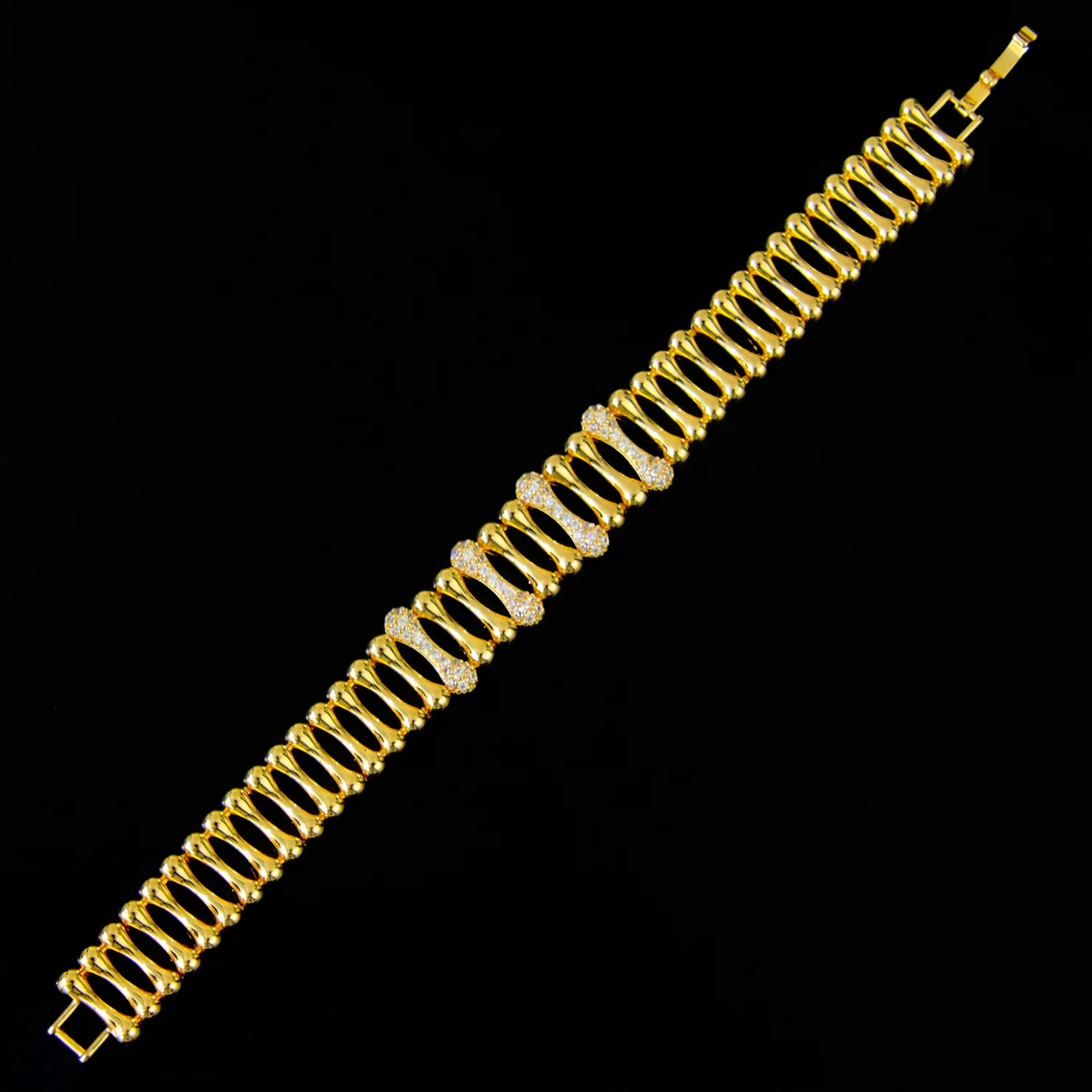 Mode Italienisches Gold Farbe Armband 21k Gold Überzogene Zirkon Dubai Charme Glück Armreifen Saudi Frauen Event Party Trendy schmuck – Detail 4