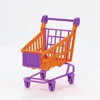 2 Pcs PVC Simulation Trolley Mini Shopping Cart Toy Kids Stuffs Dolls Storage Rack for Kids Toddlers Playing (Random Color) 5