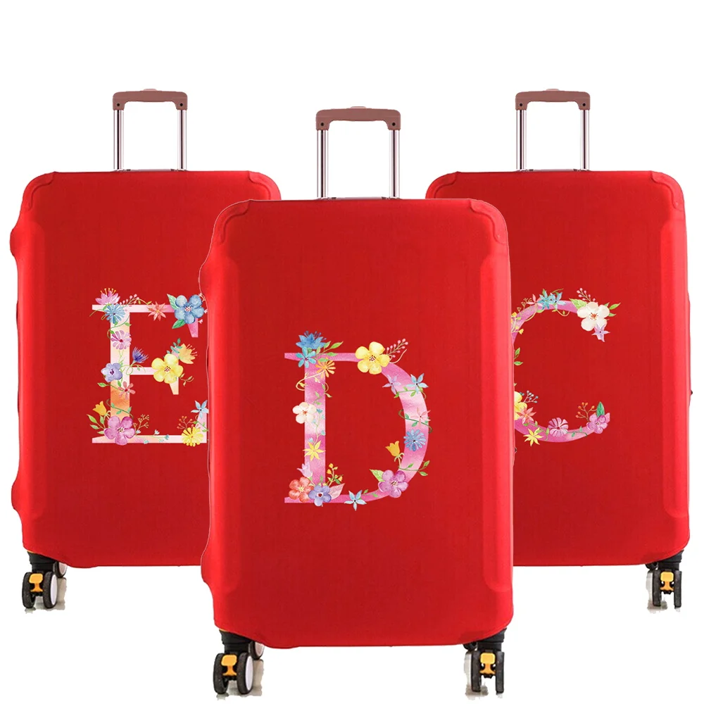 

Travel Luggage Covers Suitcase Cover Protector Reusable Washable 18-32inch Pink Letter Printed Pattern Series Travel Accessories