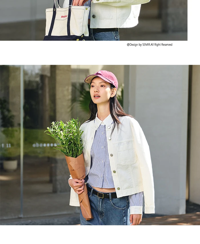 Denim Jacket Women Short Style Small And Taller Spring New Retro Round Neck Jacket Casual And Versatile Coats