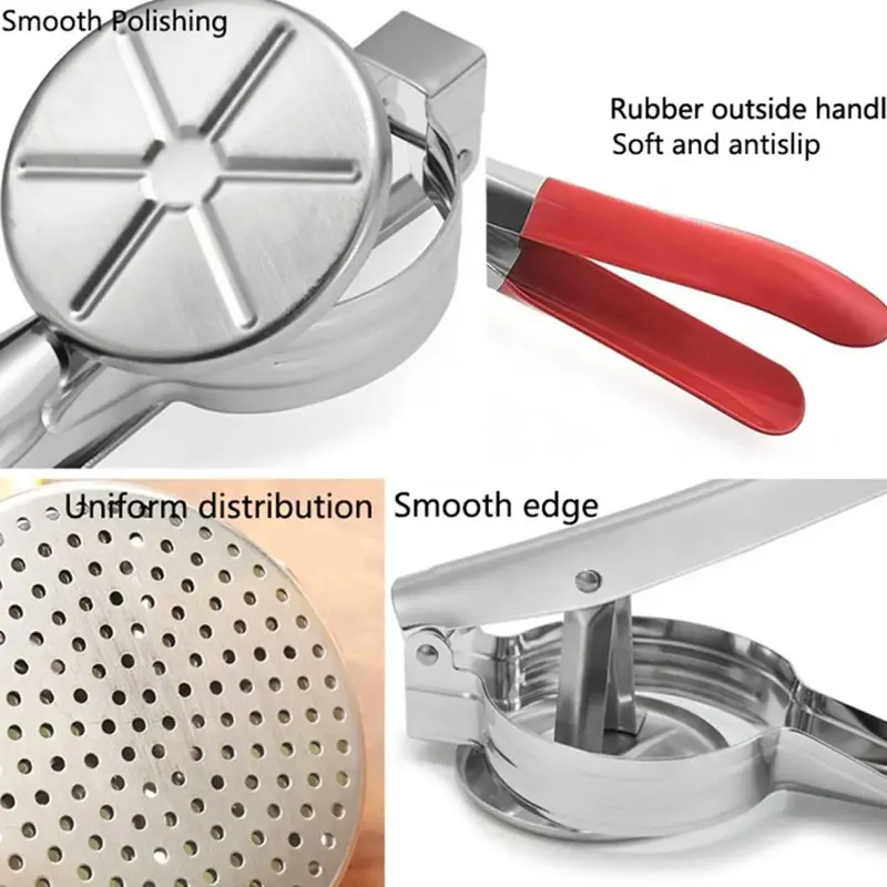 Vegetable Extruder Stainless Stee Vegetable Extruder Upgraded Silicone Handle Metal Vegetable Water Extruder Suitable for vegetable extruder