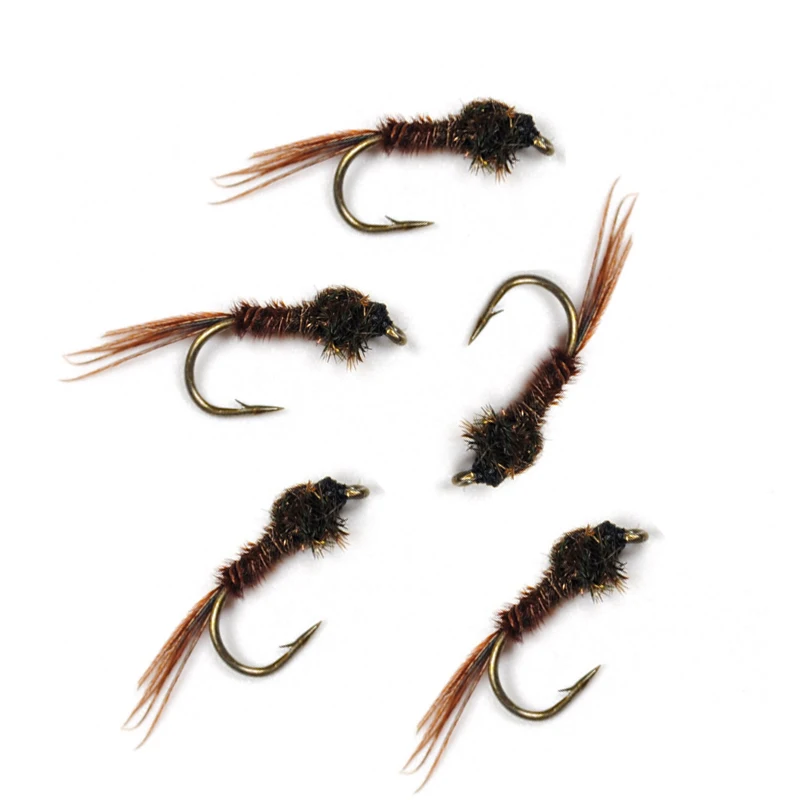 Fishing Lure Wifreo 10PCS/lot #14 #16 Natural Pheasant Tail Nymph Fly Trout Steelhead Fish Fishing Flies May Fly Nymph Sink Fast