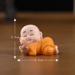 Mini Buddhist Monk Figurines for Garden and Home Decor - Terrarium and Micro Landscape Accents (5)