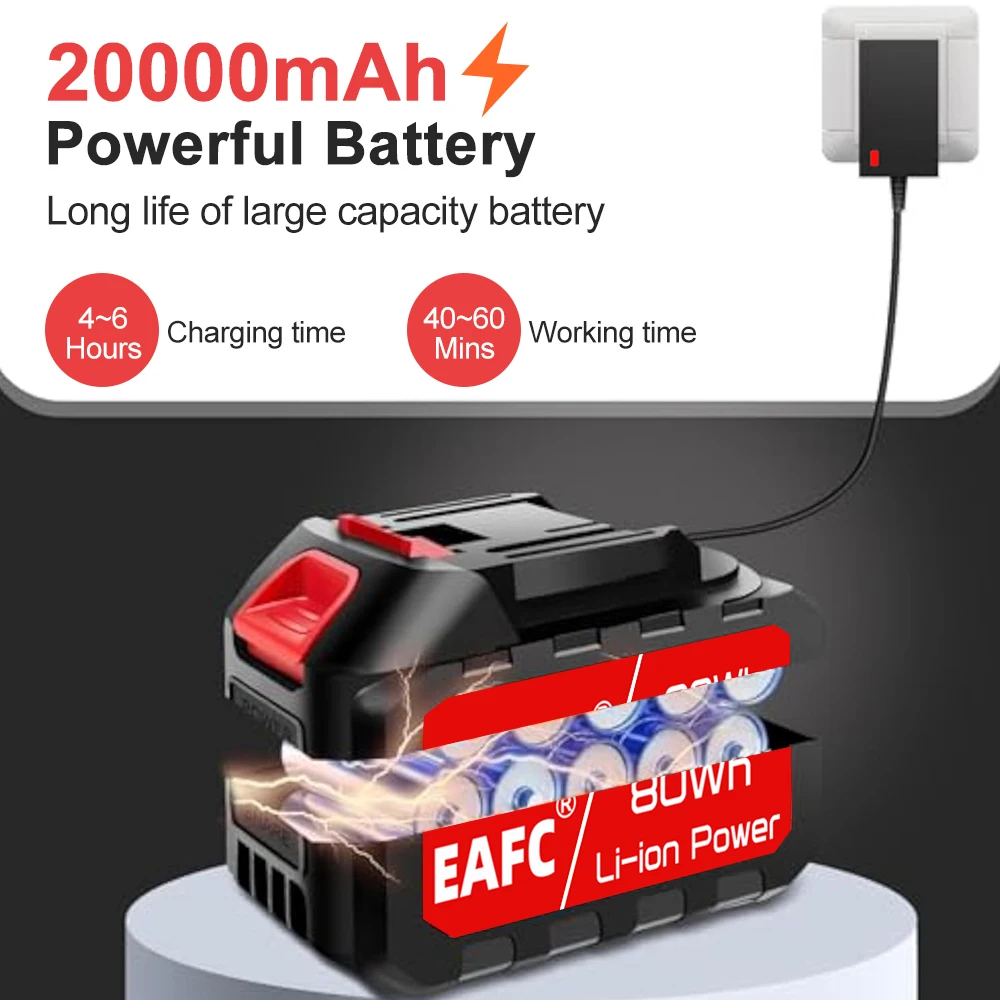 Car Washer High Pressure Car Water Gun Replacement Li-Ion Battery Spare 18V-21V For Blower Power Wireless