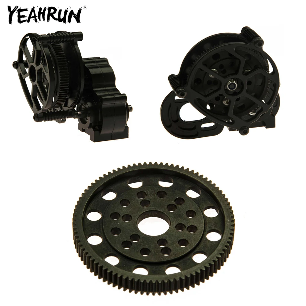 

YEAHRUN Aluminum Alloy Transmission Center Gearbox /Motor Gear for 1/10 Axial SCX10 AX10 RC Crawler Car Upgrade Parts