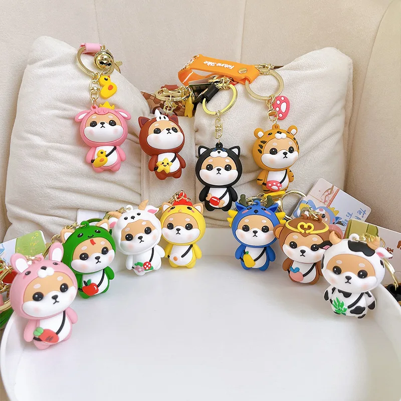 

Cartoon Zodiac Rabbit Key Chain Cute Exquisite Chai Dog Key Chain Schoolbag Pendant Gift Party Gift Home Decoration