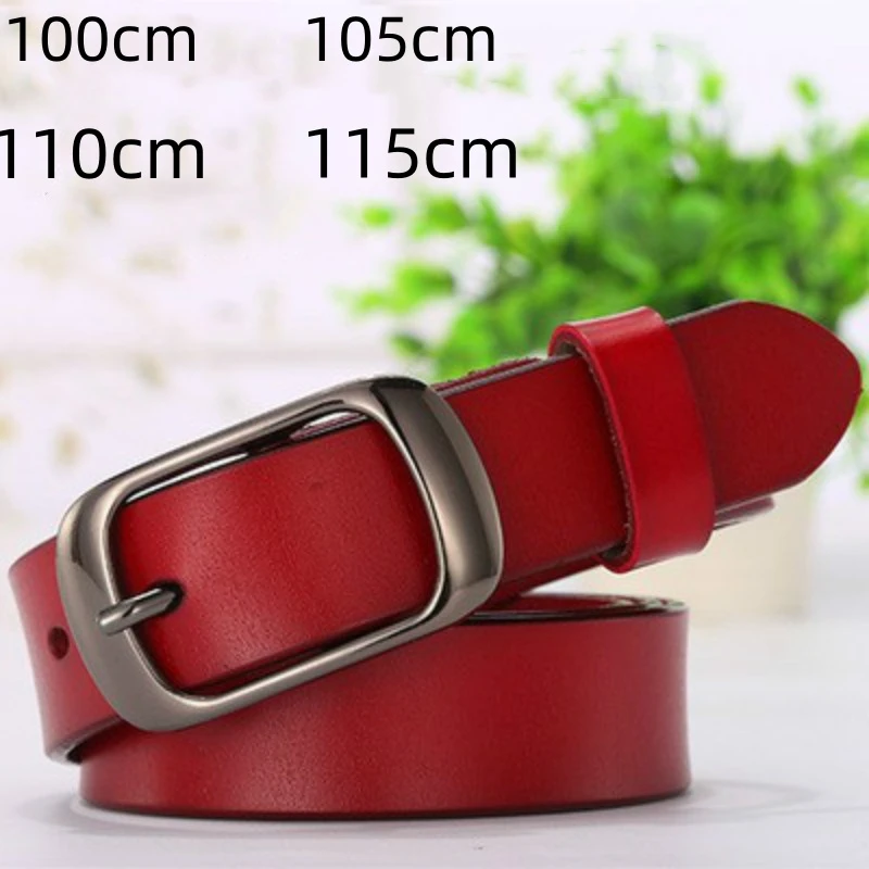 100 cm 105 cm 110 cm 115 cm Männer Frauen Echtes Leder Gürtel Reine Farbe Rot Gürtel Top Qualität Jeans Casual alle Spiel Dornschließe 2025