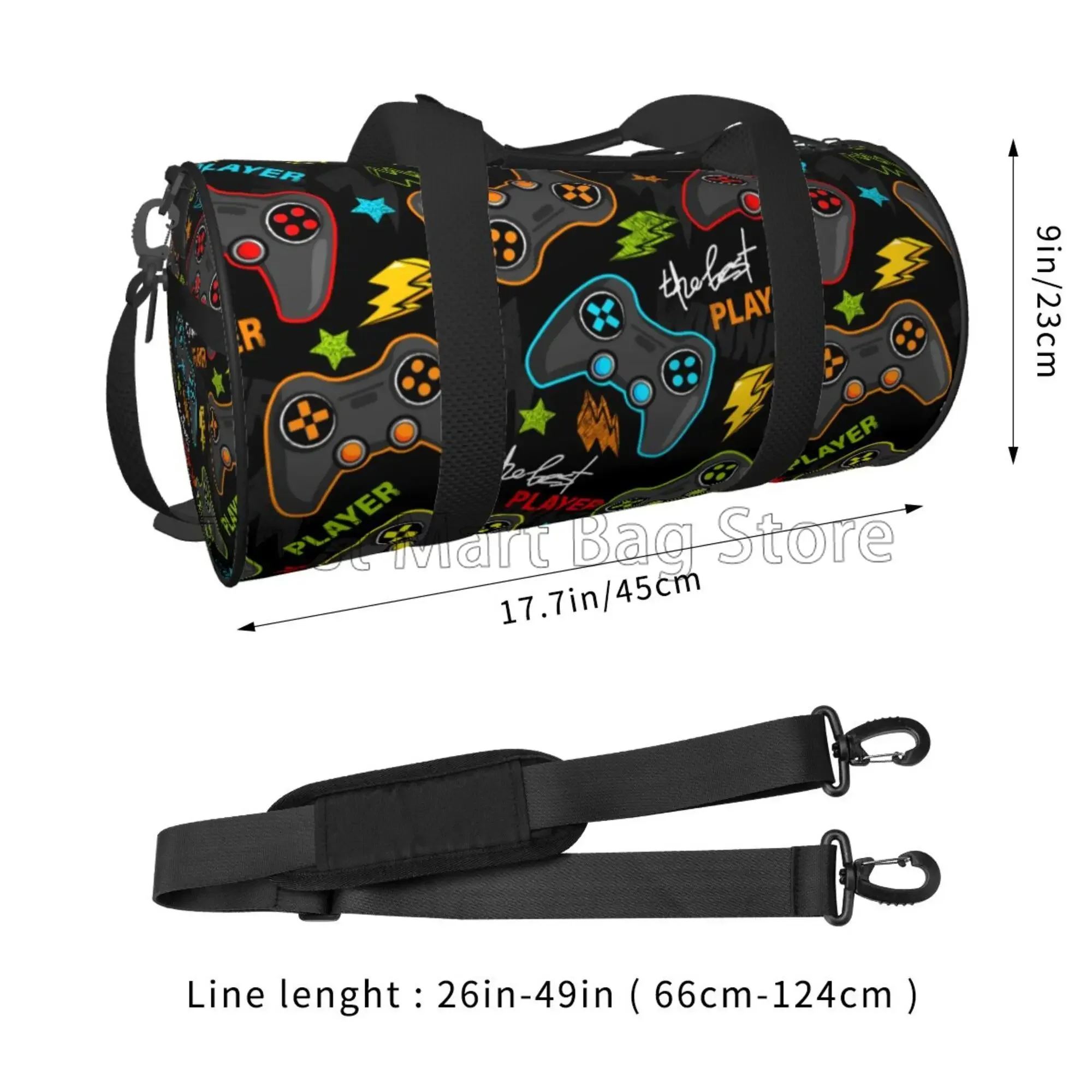Video Game Gamer Travel Duffel Bag Multipurpose Waterproof Luggage Bag Weekender Overnight Bags for Women Men Gym Yoga Sport