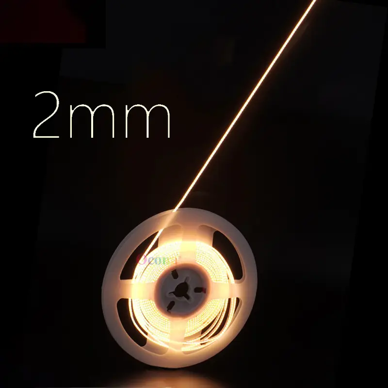 Ultimate Thin 2mm COB LED Strip Light for DIY Craft Cabinet Shelf 12V Filament Warm Cool White Flexible Linear Tape Lights Bar - Image 9