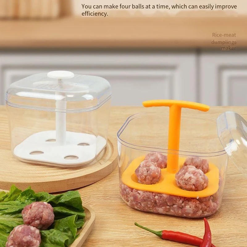Extruded Meatball Maker Kitchen Meatball Making Tool Maker Mold Plastic Translucent Shaper