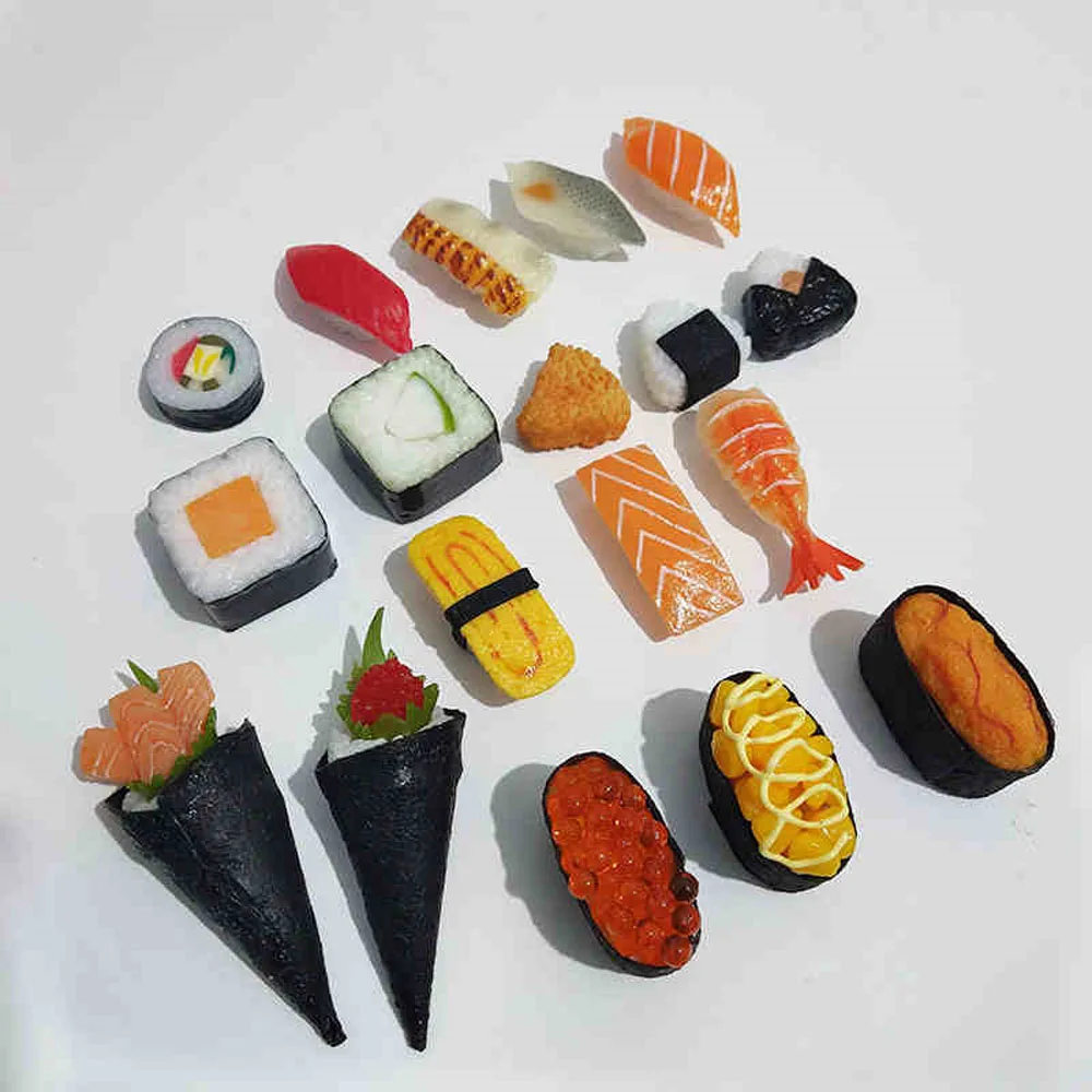 fake food props store shop decoration Abalone Scallop Sea Urchin shrimp rice squid Salmon fish Roe Slices simulation sushi