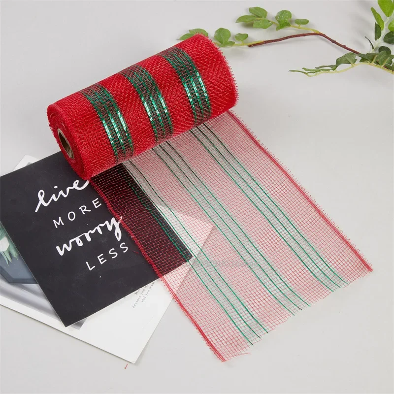 Christmas Decor Mesh Ribbon for Wreaths Making Supplies Christmas Tree Decorative For Home 2025 Xmas Gifts DIY New Year Navidad