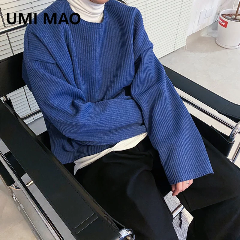 

UMI MAO Yamamoto Dark Top 2023 Spring New Exquisite Fashion Versatile Solid Round Neck Long Sleeve T-shirt For Men Women