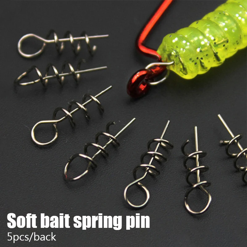 

5pcs Luya Fishing Lure Locking Pins Spring Pins For Soft Baits Anti-Bottom Crank Hooks Fishing Accessories