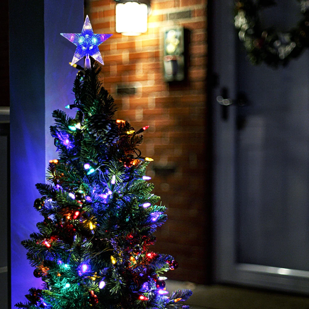 15cm LED Christmas Tree Top Star Light – Glowing Tree Topper Lamp for Xmas Tree Decoration & Party Décor