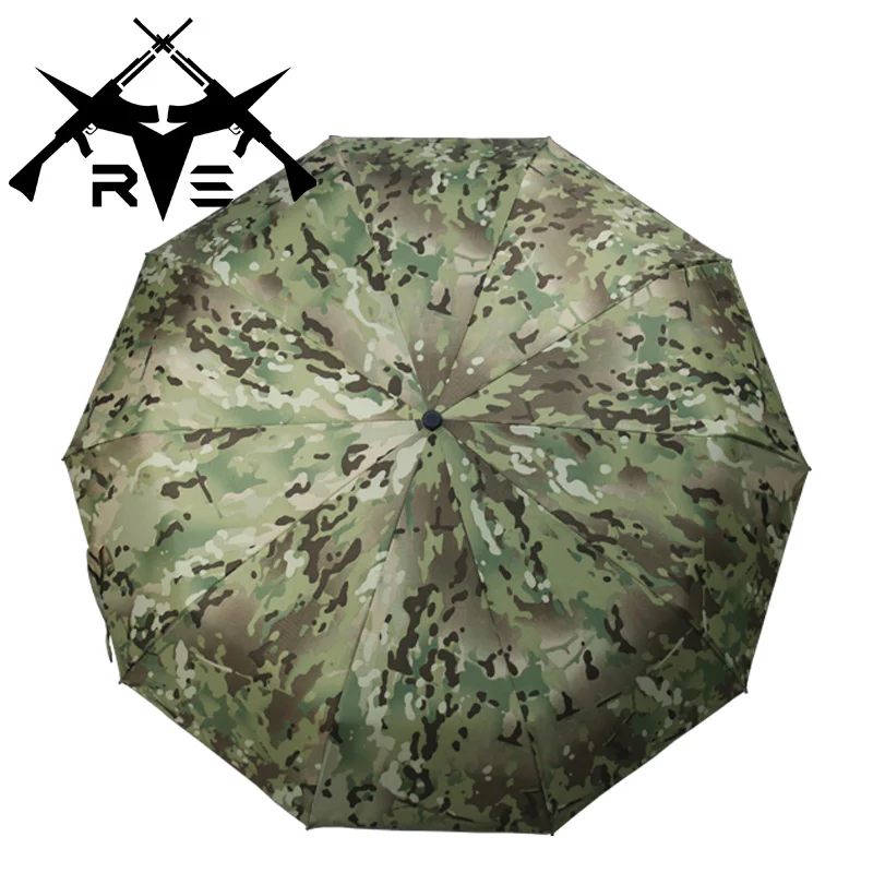 Ronson Camouflage Tactical Umbrella Automatic Umbrella Camouflage MC Pattern CLASSIC Travel Outdoor For Tactical Umbrella