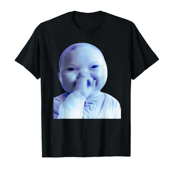 Funny AI Baby Holding Laugh Meme Viral Trend T-shirt for Women T Shirts Short Sleeve Tops Streetwear Women's Tees Casual Clothes 1