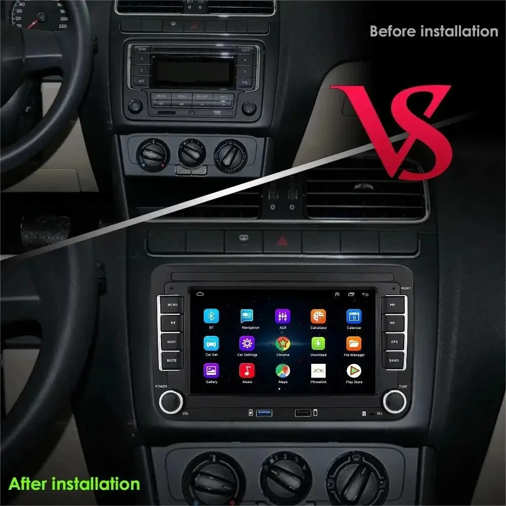 7inch Car Radio GPS Navigation Wireless Carplay Android Multimedia Player for Volkswagen Golf Polo Passat B6 B7 CC Skoda Jetta