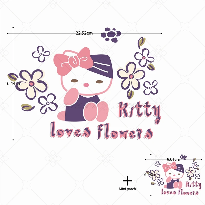 Hello Kitty - Hello Kitty - Flower- Patch - Back Patches - Patch Keychains  Stickers -  - Biggest Patch Shop worldwide