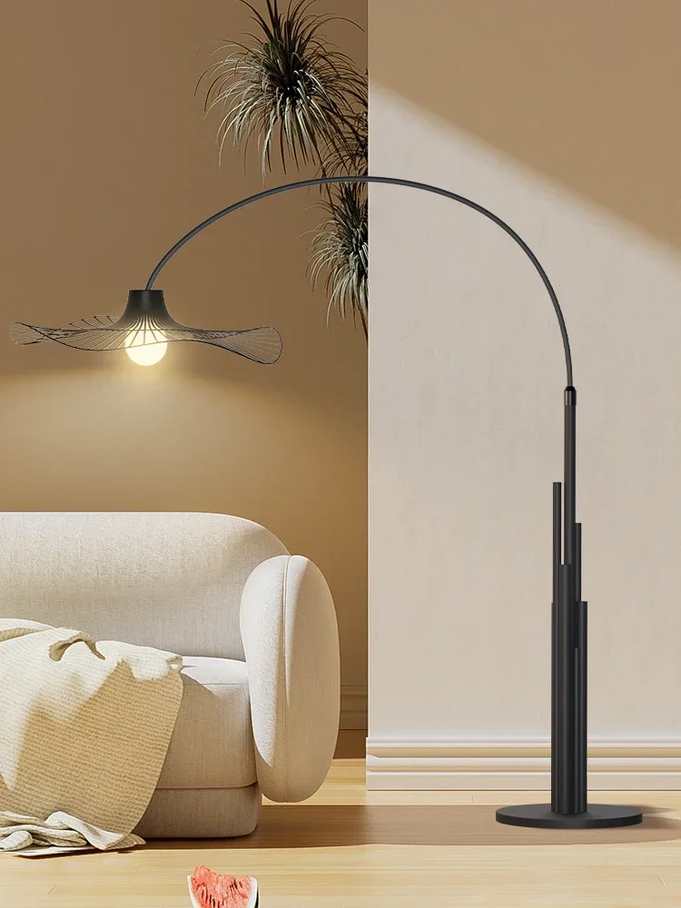 

Italy Post-Modern Living Room Sofa next to Floor Lamp Retro Creative Night Fish Luring Lamp