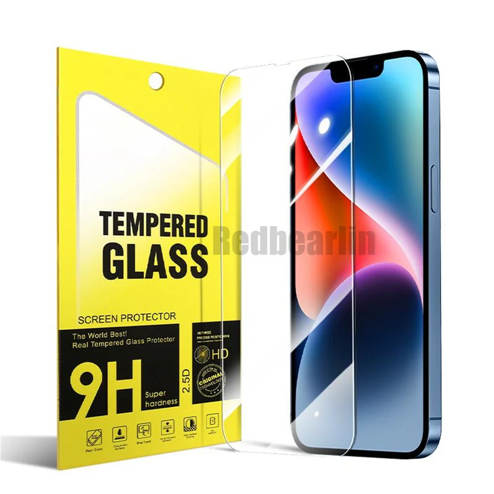 

50pcs Utral Thin Clear HD Tempered Glass Mobile Phone Screen Protector For iPhone 15 14 13 12 11 Pro Max 7 8 xr xs max With Box