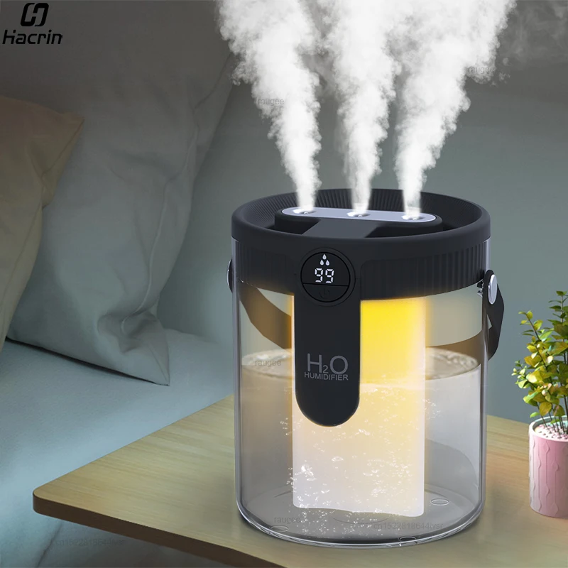 Air Humidifier 1500ml Large Capacity Humidifier USB Rechargeable Home Triple Spray Desktop Humidifier Diffuser with Night Light 1
