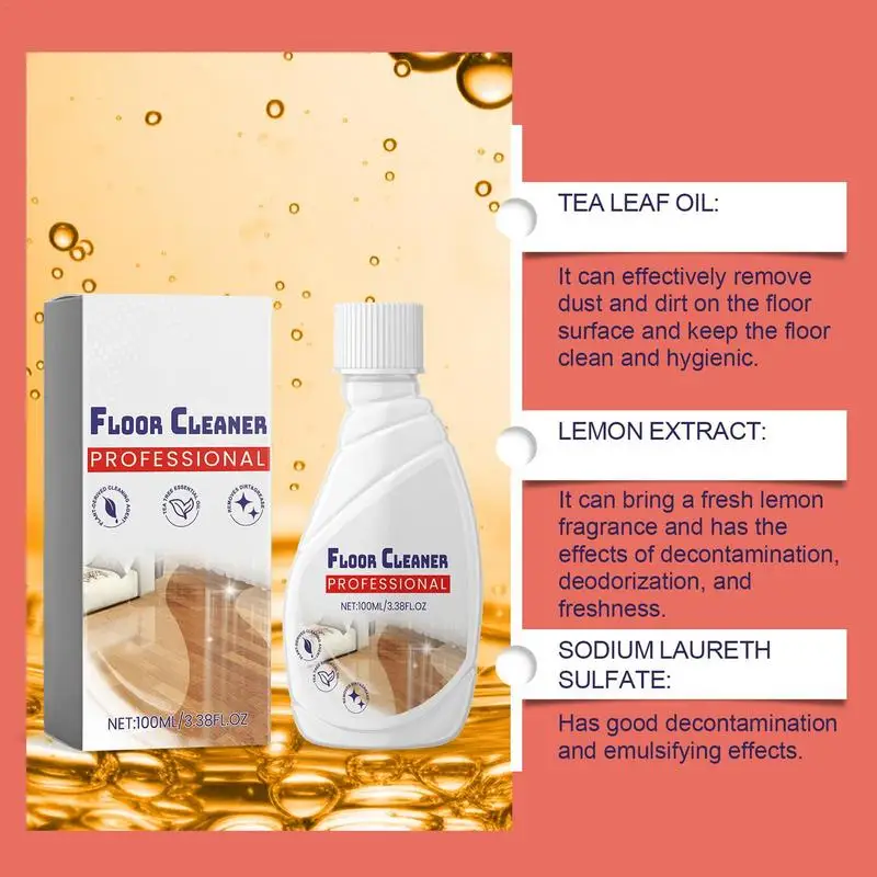 Floor Cleaning Solution Multi-Surface Cleaner 100ml Household Supplies Floor Polisher Liquid All Purpose Cleaner Hardwood