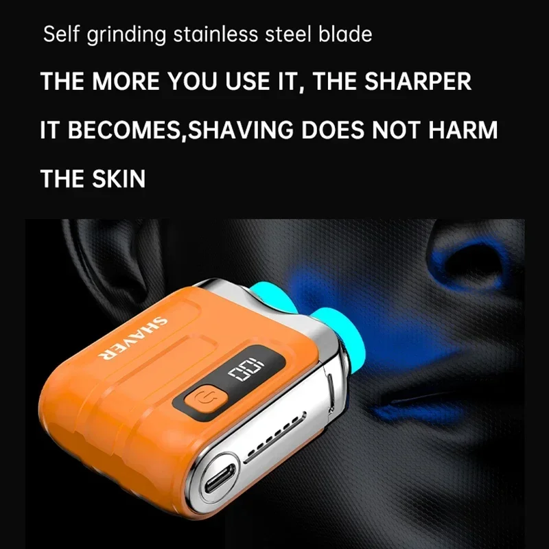 Electric Smart Shaver Household Car Shaver Digital Display Mini Dual Blade Rechargeable Powerful Men's Gift Shavers Electric Shaver Electric Razor